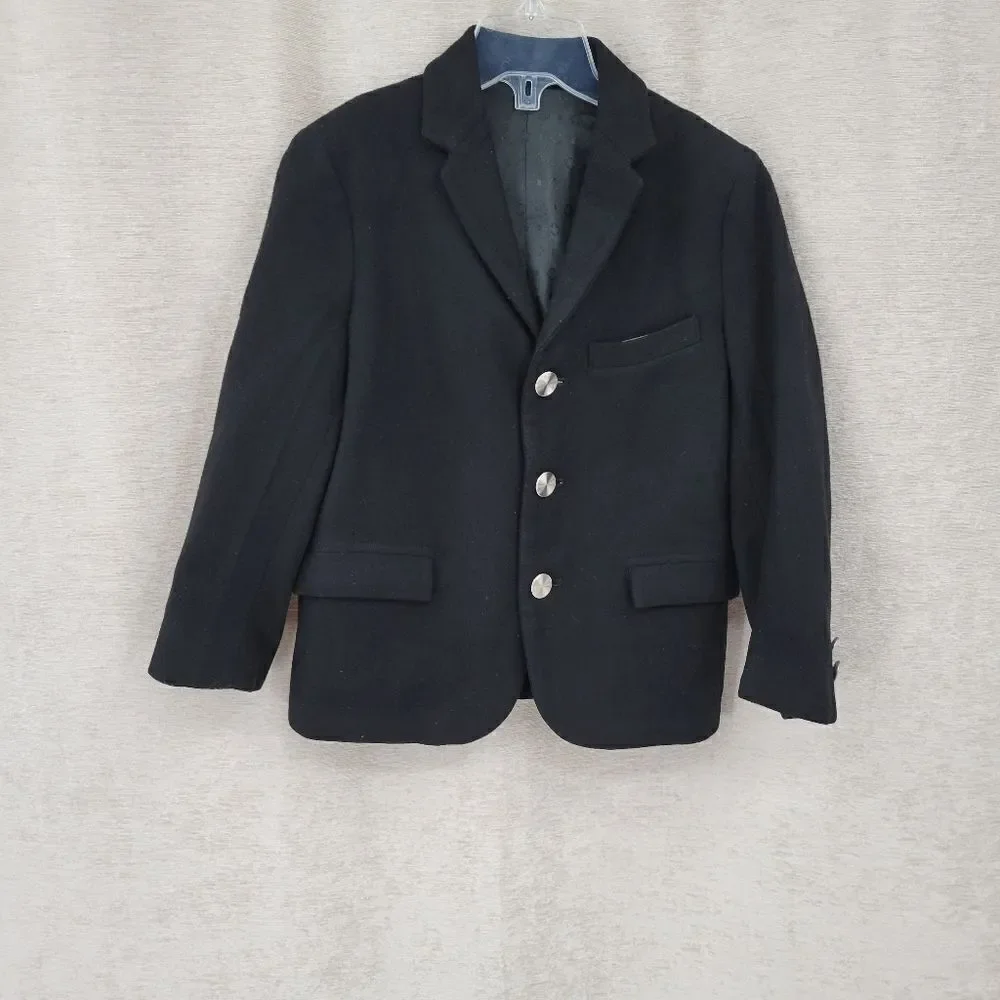 Jackie Tot 1940s Vintage Kids Sport Coat Suit Jacket Blazer Black